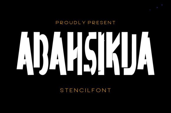 Abahsikua Font: Bold Stencil Typography for Editorial Design