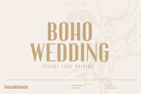 Boho Wedding Duo Font for Digital Design