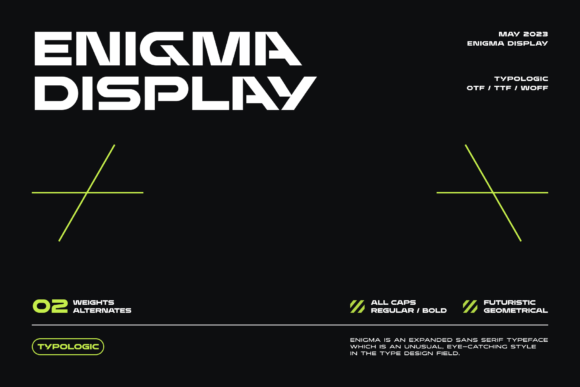 Enigma Display Font for Handmade Labels