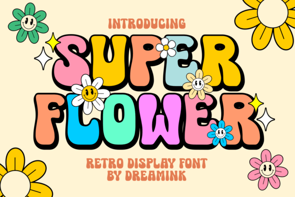 Super Flower Font: A Retro Display Typeface for Campaigns